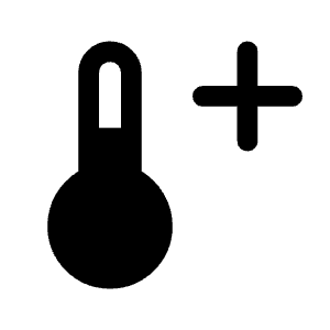 Thermometer Gain Fill Icon from Rounded Fill - Material Symbols Set