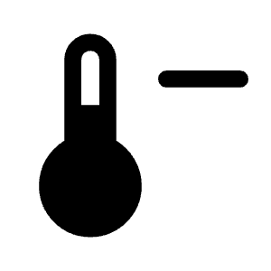 Thermometer Loss Fill Icon from Rounded Fill - Material Symbols Set