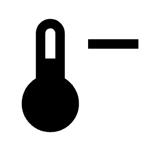 Thermometer Loss Fill Icon from Outlined Fill - Material Symbols Set