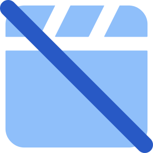 Movie Video Edit Off Disabled Icon from Core Flat Set