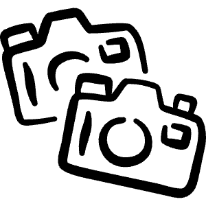Camera Double Icon from Freehand Line - Free Set