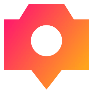 Camera Setting Pin Icon from Sharp Gradient- Free Set