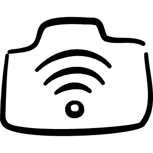 Camera Settings Wifi Icon from Freehand Line - Free Set