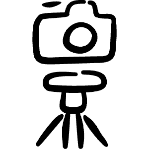 Camera Tripod Icon from Freehand Line - Free Set