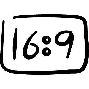Composition 16 To 9 Icon from Freehand Line - Free Set