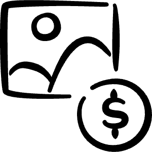 Image File Dollar Icon from Freehand Line - Free Set