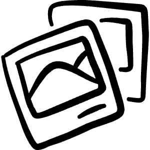 Picture Stack Landscape Icon from Freehand Line - Free Set