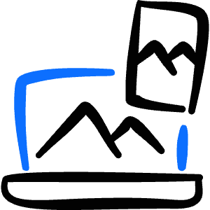 Transfer Pictures Laptop Smartphone Icon from Freehand Duotone - Free Set