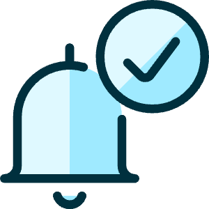 Alarm Bell Check 1 Icon from Ultimate Duotone - Free Set