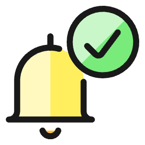 Alarm Bell Check 1 Icon from Ultimate Colors - Free Set