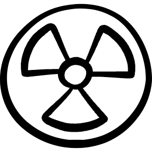 Alerts Radioactive Circle Icon from Freehand Line - Free Set