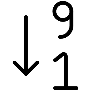 Arrange Number Descending Icon from Ultimate Light - Free Set