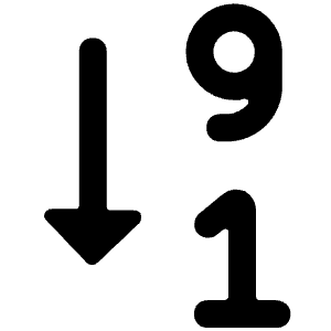Arrange Number Descending Icon from Ultimate Bold - Free Set