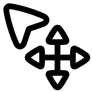 Arrow Cursor Move Icon from Plump Line - Free Set