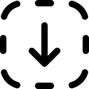 Arrow Down Dashed Square Icon from Core Line - Free Set