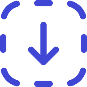 Arrow Down Dashed Square Icon from Core Duo - Free Set
