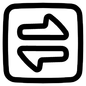 Arrow Transfer Horizontal Square Icon from Plump Line - Free Set