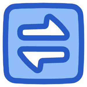 Arrow Transfer Horizontal Square Icon from Plump Duo - Free Set