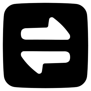 Arrow Transfer Horizontal Square Icon from Plump Solid - Free Set