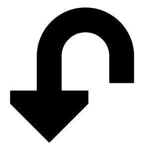 Arrow Turn Down Large Icon from Sharp Solid - Free Set