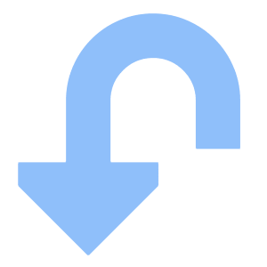 Arrow Turn Down Large Icon from Sharp Flat - Free Set