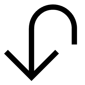 Arrow Turn Down Large Icon from Sharp Line - Free Set