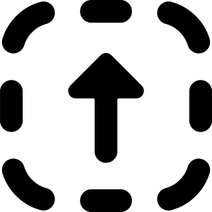 Arrow Up Dashed Square Icon from Core Solid - Free Set