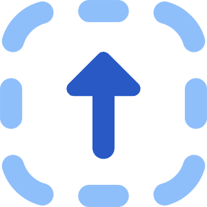 Arrow Up Dashed Square Icon from Core Flat - Free Set