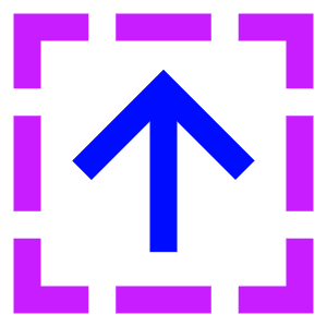 Arrow Up Dashed Square Icon from Sharp Neon - Free Set