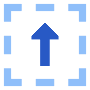 Arrow Up Dashed Square Icon from Sharp Flat - Free Set