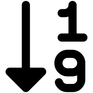 Ascending Number Order Icon from Core Remix - Free Set