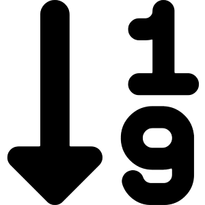Ascending Number Order Icon from Core Solid - Free Set