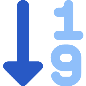 Ascending Number Order Icon from Core Flat - Free Set