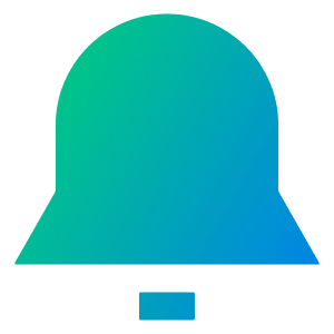 Bell Notification Icon from Sharp Gradient- Free Set