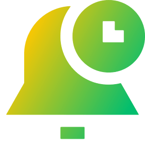 Bell Set Timer Icon from Sharp Gradient- Free Set