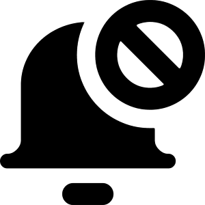 Block Bell Notification Icon from Core Solid - Free Set