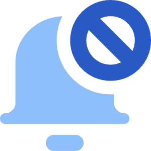 Block Bell Notification Icon from Core Flat - Free Set