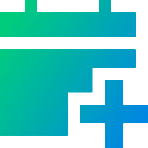Calendar Add Icon from Sharp Gradient- Free Set