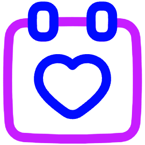 Calendar Heart Icon from Plump Neon - Free Set