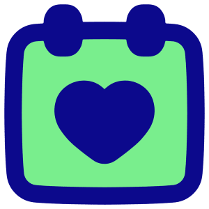 Calendar Heart Icon from Plump Pop - Free Set