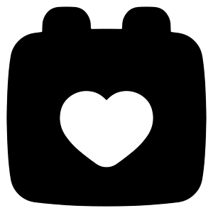 Calendar Heart Icon from Plump Solid - Free Set