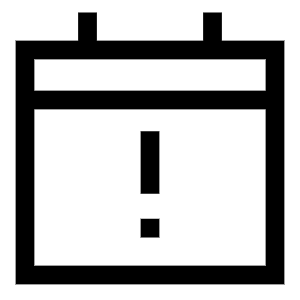 Calendar Warning Icon from Sharp Line - Free Set