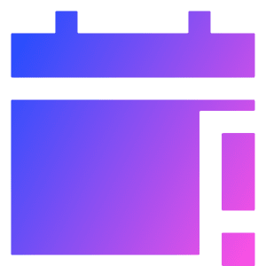 Calendar Warning Icon from Sharp Gradient- Free Set