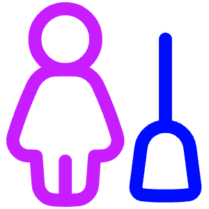Cleaning Room Woman Icon from Plump Neon - Free Set