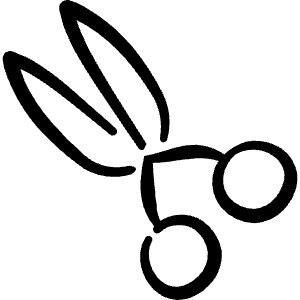 Copy Paste Cut Scissors Icon from Freehand Line - Free Set