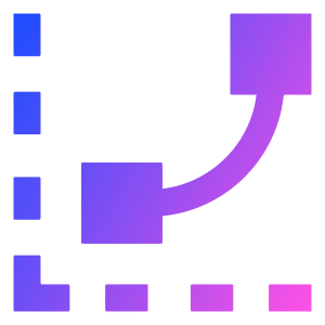 Curves Levels Graph Icon from Sharp Gradient- Free Set