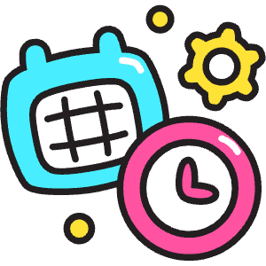 Date Time Setting Icon from Stickies Colors - Free Set