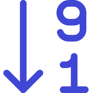 Descending Number Order Icon from Core Duo - Free Set