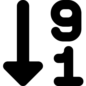 Descending Number Order Icon from Core Solid - Free Set