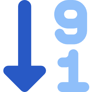 Descending Number Order Icon from Core Flat - Free Set